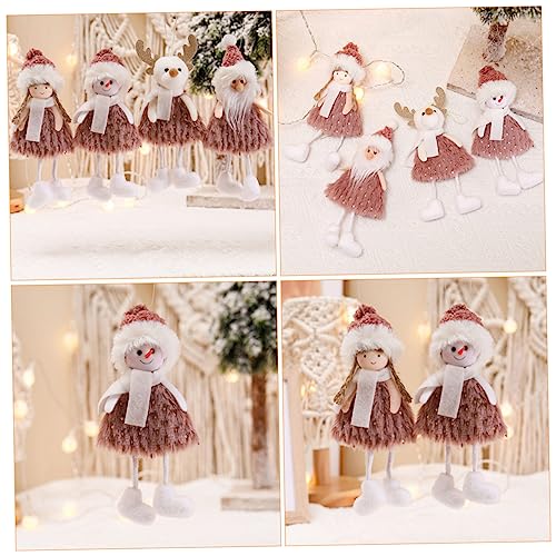 VOSAREA Christmas Doll Pendant Christmas Decor Mini Dolls Miniture Decoration Figurine Xmas Holiday Tree Ornaments Santaur Ornament Felt Christmas Plush Ornament Christmas Tree Pendant