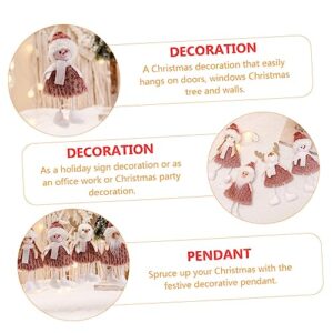 VOSAREA Christmas Doll Pendant Christmas Decor Mini Dolls Miniture Decoration Figurine Xmas Holiday Tree Ornaments Santaur Ornament Felt Christmas Plush Ornament Christmas Tree Pendant