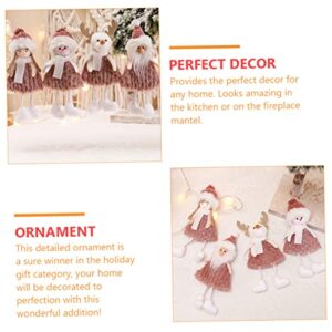 VOSAREA Christmas Doll Pendant Christmas Decor Mini Dolls Miniture Decoration Figurine Xmas Holiday Tree Ornaments Santaur Ornament Felt Christmas Plush Ornament Christmas Tree Pendant