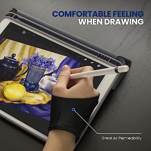 SereneLife Two-Finger Glove for Graphics Drawing Tablet - Designed for Graphic Tablet/Light Box/Tracing Light Pad Use Great Air Permeability and Strong Tensile Resistance