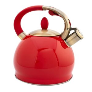 stainless steel teakettle teapot with ergonomic handle easy maneuvering durable for make tea boil water gift fort home whistle tea-pot