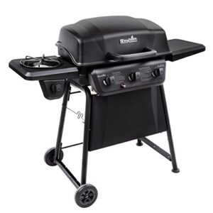 Char-Broil Classic 360 3-Burner Liquid Propane Gas Grill with Side Burner & 3-4 Burner Large Basic Grill Cover & 8666894 SAFER Replaceable Head Nylon Bristle Grill Brush, One Size