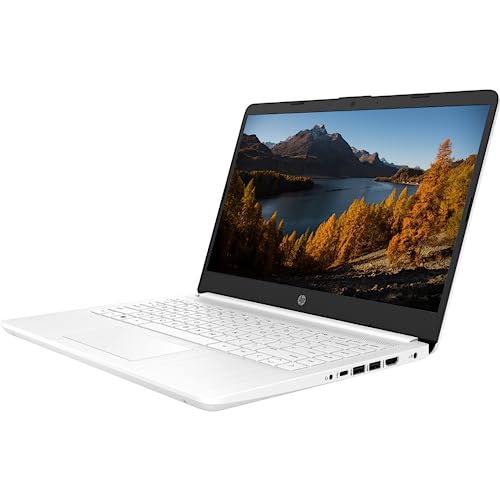 HP Portable Laptop, Student and Business, 14" HD Display, Intel Quad-Core N4120, 16GB DDR4 RAM, 64GB eMMC, 1 Year Office 365, Webcam, SD Card Reader, HDMI, Wi-Fi, Windows 11 Home, White, KKE Mousepad