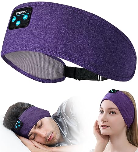 Voerou Sleep Headphones Bluetooth Headband - Adjustable Wireless Sports Sleeping Headphones with Upgraded Battery, Tech Gifts for Men Women Side Sleepers Office Nap, Travel, Yoga, Workout, Meditation