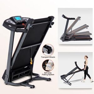 HUAGEED Treadmill for Home with 15% Auto Incline, 0.5-10 MPH Speed, Foldable Treadmills with APP, Speaker, 18" Wide Belt, 15 Programs, Smart Running Machine for Apartment Walking and Jogging, 2.5HP