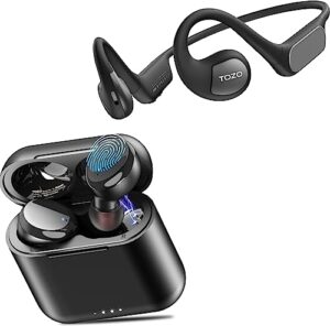 tozo t6 true wireless earbuds bluetooth 5.3 headphones touch control & tozo openreal open ear headphones bluetooth 5.3 air conduction wireless headphones sport earbuds