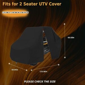 YONQIFON 2 Seater UTV Cover with Zipper UTV Covers Waterproof Outdoor Heavy Duty All Weather Easy Install Compatible With Polaris Ranger Yamaha Wolverine Can-Am Honda Kawasaki Teryx CFMOTO Zforce