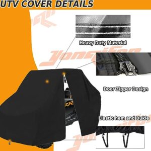 YONQIFON 2 Seater UTV Cover with Zipper UTV Covers Waterproof Outdoor Heavy Duty All Weather Easy Install Compatible With Polaris Ranger Yamaha Wolverine Can-Am Honda Kawasaki Teryx CFMOTO Zforce