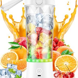 Portable Blender, 20 Oz Personal Blender for Shakes and Smoothies with 6 Blades, Small Fresh Juicer Portable Blender Cup Rechargeable BPA-Free, Mini Blender Portable for Travel/Office/Home/Gym/Camping