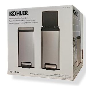 Kohler 2-Pack 6L Stainless Steel Step Trash Bin