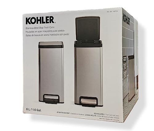 Kohler 2-Pack 6L Stainless Steel Step Trash Bin