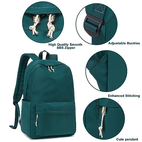 School Backpack for Teen Girls Women Laptop Backpack College Bookbags Middle School Travel Work Commuter Back Pack(Dark green)