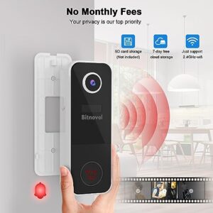 Wireless Doorbell Camera,2K Smart Video Doorbell,Door Bell Cameras Wireless with Chime,Wifi Doorbell,3:4 Aspect Ratio,2-Way Audio,Anti-Theft Alarm,PIR Detect,Alexa,Battery Doorbells for Home Security