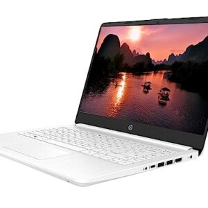 HP 2023 Newest Upgraded Laptops for Student & Business, 14'' HD Computer, Intel Celeron N4120 Quad-Core, 8GB RAM, 128GB(64GB SSD+64GB Card) Fast Charge, Windows 11, White (14-dq0052dx)