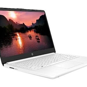 HP 2023 Newest Upgraded Laptops for Student & Business, 14'' HD Computer, Intel Celeron N4120 Quad-Core, 8GB RAM, 128GB(64GB SSD+64GB Card) Fast Charge, Windows 11, White (14-dq0052dx)