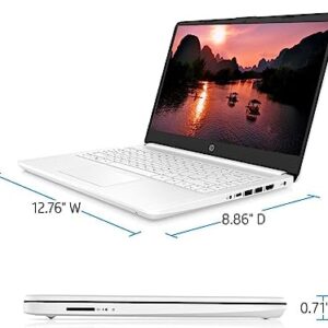 HP 2023 Newest Upgraded Laptops for Student & Business, 14'' HD Computer, Intel Celeron N4120 Quad-Core, 8GB RAM, 128GB(64GB SSD+64GB Card) Fast Charge, Windows 11, White (14-dq0052dx)