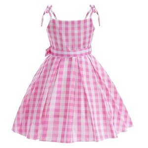 KVVFTT Girls Pink Costume Dress Movie Cosplay Costumes Kids Party Halloween Dress Up