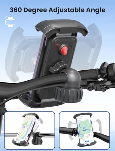 COICER Bike Phone Holder, Motorcycle Phone Mount Motorcycle Handlebar Cell Phone Clamp, Scooter Phone Clip for iPhone 14 Plus/Pro Max, 13 Pro Max, S9, S10 and More 4.7" - 6.8" Smartphones