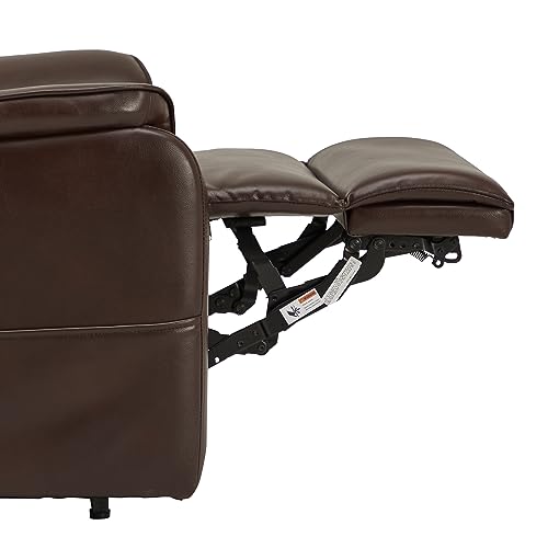 Irene House 9188 Lay Flat Lift Recliner Chair Heat Massage Dual Motor Infinite Position Up to 300 LBS Electric Power Lift Recliners, Medium(Brown Faux Leather)