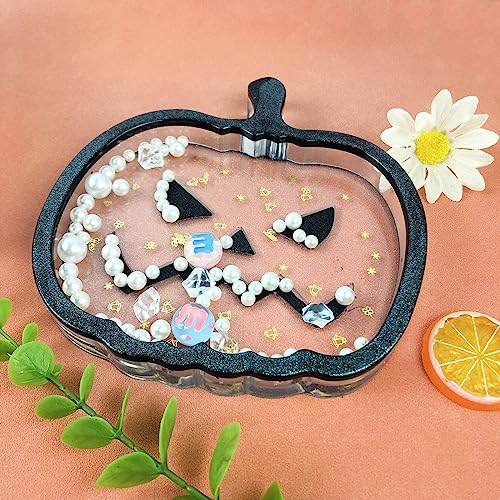 Xidmold 3pcs Halloween Tray Resin Molds, Pumpkin Bat Ghost Shaped Tray Storage Silicone Mold, Epoxy Resin Casting Molds for Jewelry Storage, Fruit Food Dish, Halloween Decor