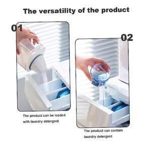 Washing Powder Storage 1100ml Laundry Detergent Dispenser with Measuring Cup Moisture-Proof Reusable Empty Soap Detergent Box Container 21 * 10.5 * 8.5cm