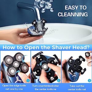 Head Shaver for Bald Men,5 in 1 Bald Head Shavers for Men Cordless,Waterproof Wet/Dry 5 Head Mens Electric Razor for Head Face Shaving, USB Mans Grooming Kit Rechargeable,Rotary Shaver Gift for Men