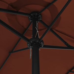 Annlera Patio-Umbrellas 181.1"X106.3"X96.9" Brown,Fabric+Aluminum Pole and Ribs,Garden Umbrella Pool Umbrella Backyard Umbrella Double-Top Parasol,Uv Protective and Anti-Fade