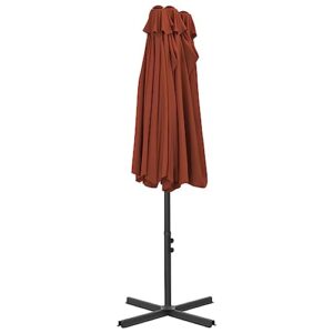 Annlera Patio-Umbrellas 181.1"X106.3"X96.9" Brown,Fabric+Aluminum Pole and Ribs,Garden Umbrella Pool Umbrella Backyard Umbrella Double-Top Parasol,Uv Protective and Anti-Fade