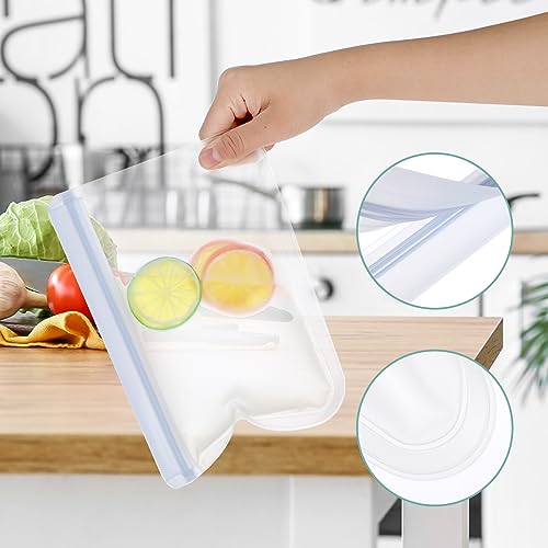 COMNICO Reusable Sandwich Bags 3 Pcs Thick Leakproof Freezer Silicone Bag Storage Lunch Bags Home Food Organization Containers for Marinate Meats Veggies Sandwich