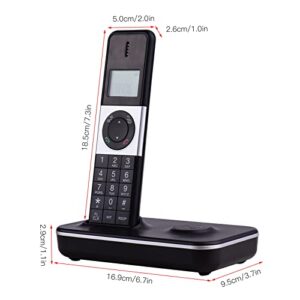 mewmewcat Cordless Phone,Digital Cordless Phone Telephone with LCD Display Caller ID Hands-Free Calls Conference Call 16 Languages Support 5 Handsets Connection for Office Business Home Family