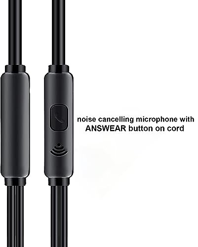 kolodosa 2 Pack Wired Earbuds - Metal Corded Earphones with Microphone Headphones Ear mic Buds Driver bass high Phone Android Quality Earbud Headphone Earphone Phones Best audifonos Volume