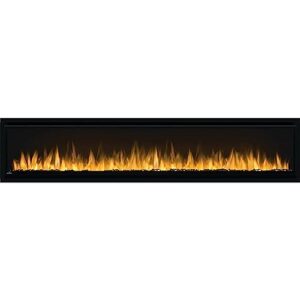 napoleon alluravision slimline 60 wall mount electric fireplace - multi-color flames with large crystal cubes and natural looking driftwood logs - with remote control - nefl60chs-1