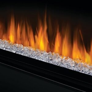 Napoleon Alluravision Slimline 60 Wall Mount Electric Fireplace - Multi-Color Flames with Large Crystal Cubes and Natural Looking Driftwood Logs - with Remote Control - NEFL60CHS-1