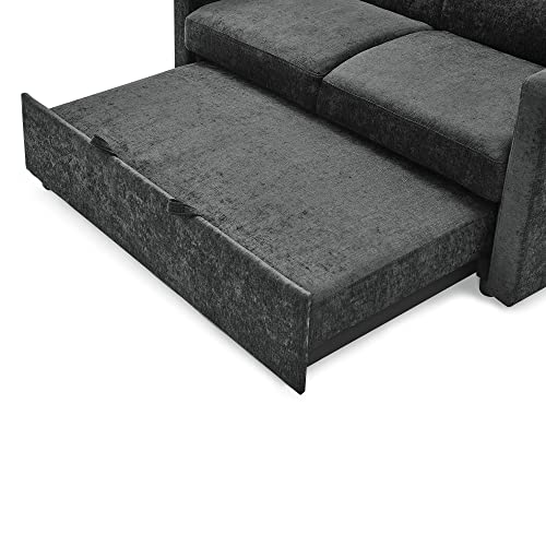 ERYE Modern Convertible Futon Sleeper Sofa with Pull Out Couch Bed, Functional Tufted Loveseat & Daybed for Home Office Apartment Studio Small Space Living Room