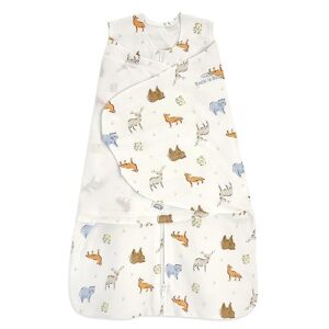 halo 100% cotton sleepsack swaddle, 3-way adjustable wearable blanket, tog 1.5, forest friends, small, 3-6 months