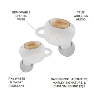 House of Marley Champion 2: True Wireless Earbuds with Microphone, Bluetooth Connectivity, 35 Hours Total Playtime, and Sustainable Materials, Cream
