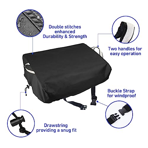 17 inch Griddle Cover for Blackstone - 600D with Hood Blackstone Grill Cover Handles Waterproof UV-Proof Windproof Drastring for BBQ Outdoors,Black