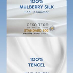 Mulberry Silk Pillowcase for Hair and Skin, SGMSILK 22 Momme Natural 6A Silk Pillow Case with Zipper Soft Texture, Single Sided Washable Pure Silk Pillow Cover(White, Standard 20"x26")