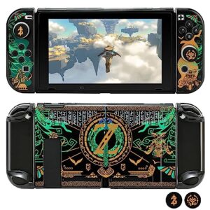 tscope protective case for nintendo switch, for zelda tears of the kingdom hard shell dockable anti-scratch shockproof slim cover for ns consolo joy-con (switch black)
