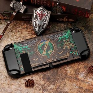 Tscope Protective Case for Nintendo Switch, for Zelda Tears of The Kingdom Hard Shell Dockable Anti-Scratch Shockproof Slim Cover for NS Consolo Joy-con (Switch Black)