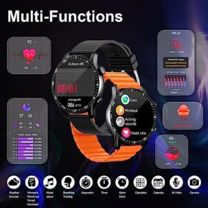 LogHog Smart Watches for Women Men Android iPhone Round 1.43HD AMOLED Display Bluetooth Modern Activity Calorie Fitness Tracker Blood Pressure Heart Rate Monitor Waterproof