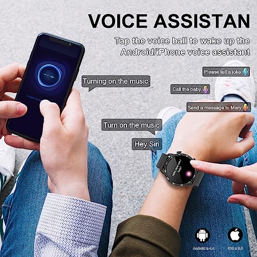 LogHog Smart Watches for Women Men Android iPhone Round 1.43HD AMOLED Display Bluetooth Modern Activity Calorie Fitness Tracker Blood Pressure Heart Rate Monitor Waterproof