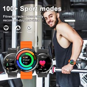 LogHog Smart Watches for Women Men Android iPhone Round 1.43HD AMOLED Display Bluetooth Modern Activity Calorie Fitness Tracker Blood Pressure Heart Rate Monitor Waterproof