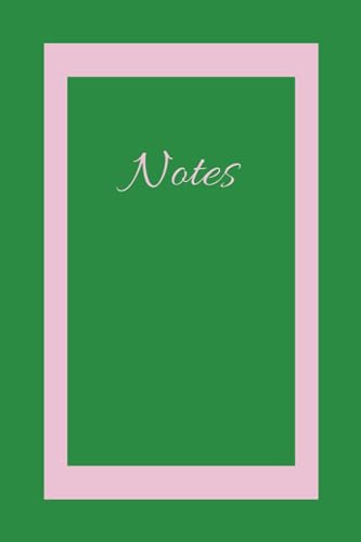 Green Notebook with Light Pink Trim