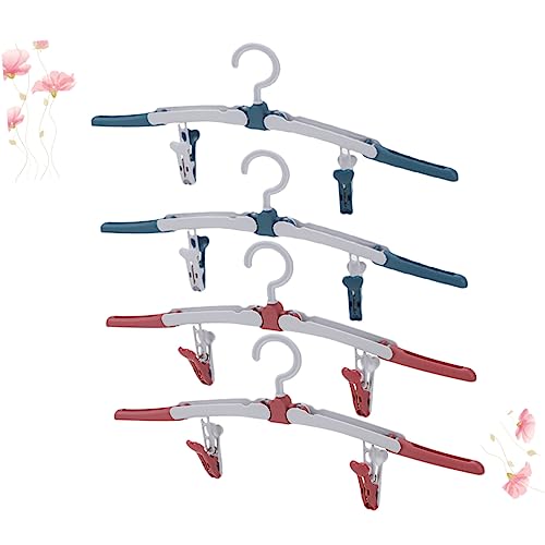 Portable Clothes Rack 4pcs Outdoor Clothes Drying Rack Foldable Hanger Clothing Hanging Organizer Laundry Rack Coat Hanger Non-Slip Hangers Travel