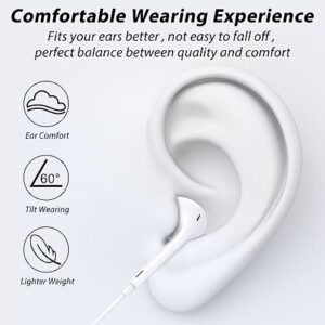 iPhone Earbuds Headphones with Lightning Connector [MFi Certified] Built-in Microphone & Volume Control, Noise Isolating Wired Earphones for iPhone 14/13/12/11/XR/XS/X/8/7/SE, Support All iOS