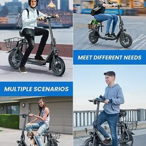 URBANMAX C1 Electric Scooter with Seat, 450W Powerful Motor up to 22 Miles Range, Foldable Electric Scooter for Adults Max Speed 15.5 Mph, Electric Scooter for Commuting with Basket