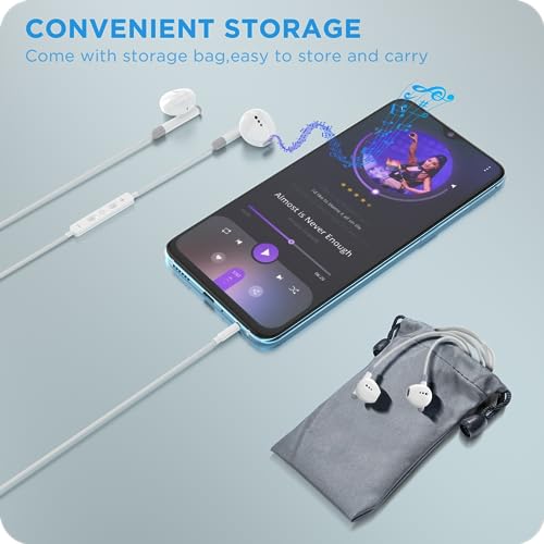 2 Pack Earbuds Wired in Ear Wired Headphones,Earphones with Microphone for 3.5mm Jack Ear Buds Noise Isolation & Volume Control Compatible with iPhone/iPad/Computer/MP3/4 and Other 3.5mm Jack Devices