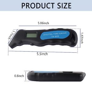 Digital Tire Pressure Gauge,150PSI Portable Digital Air Pressure Gauge with Non-Slip Grip,Universal Car Accessories for Accurate Reading Tire Pressure