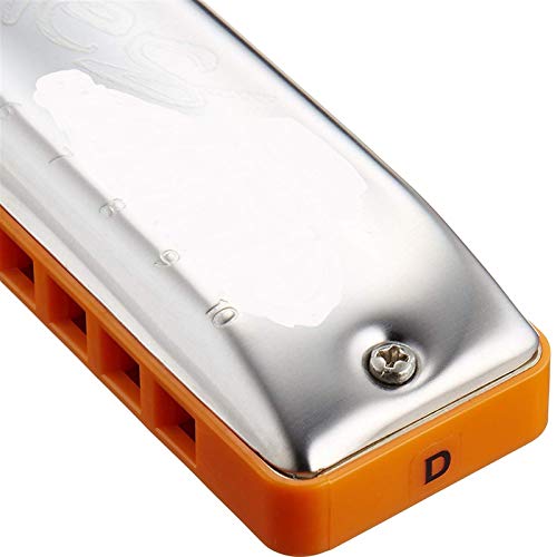 WAAZVXS Harmonica Blues Diatonic 10 Holes 20 Notes Harp Key Of C ABS Comb Stainless Reeds Musical Instruments (Color : Orange)